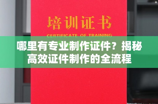 大田哪里有专业制作证件？揭秘高效证件制作的全流程